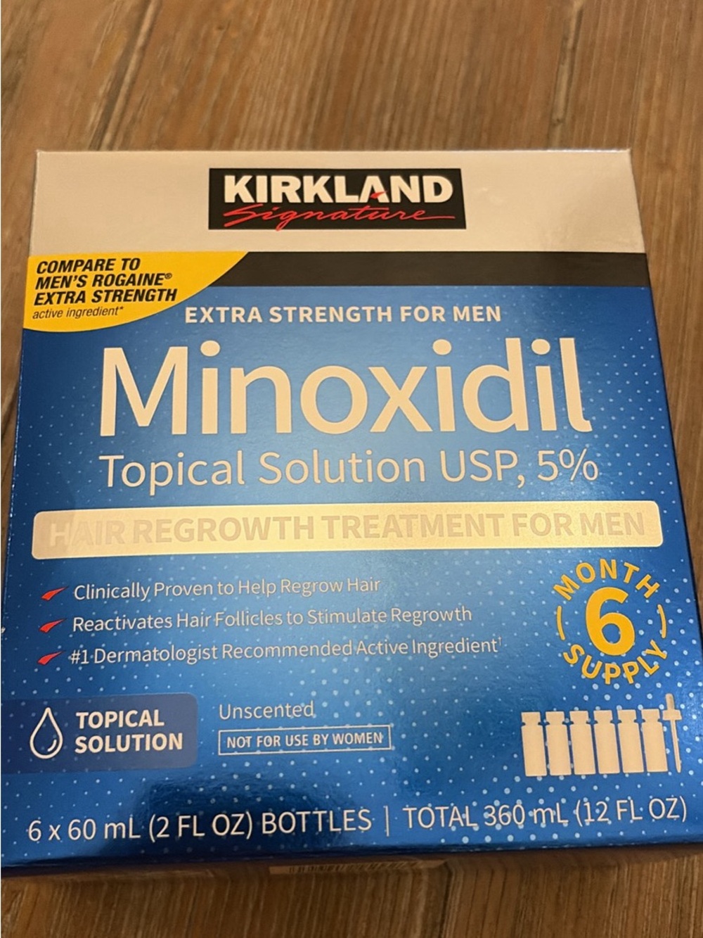 4 boxes Kirkland Signature Minoxidil Topical Solution - 6 bottles in a box